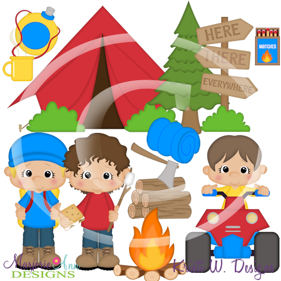 Camp Out Boys SVG Cutting Files/Paper Piecing +Clipart - Click Image to Close